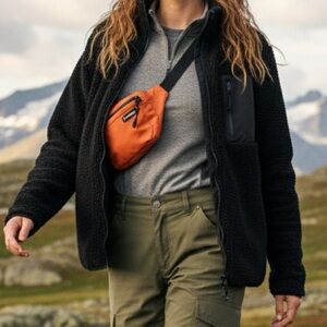 Fleece Sherpa Livergy Black Full Zip Jacket Size M